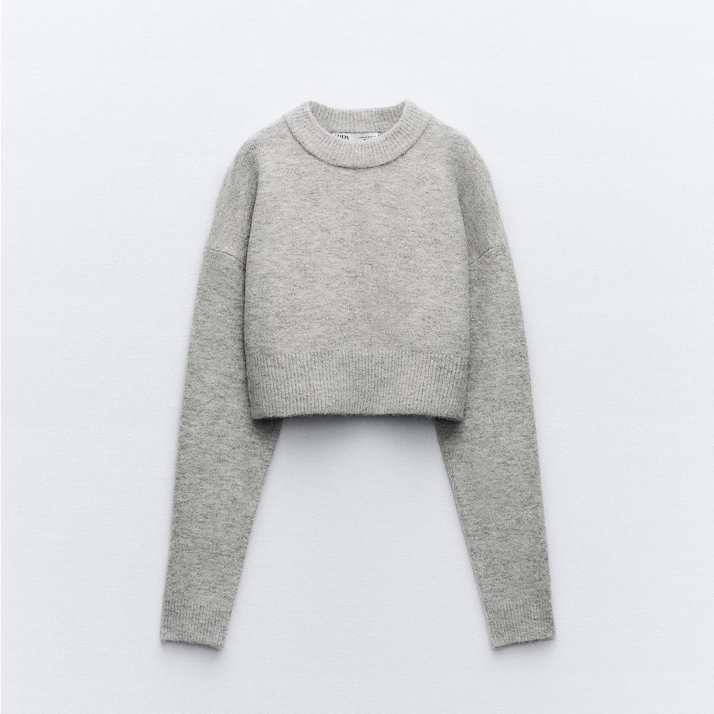 Zara cropped knit sweater